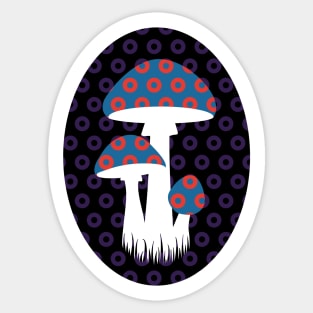 Phish Fishman Donuts Amanita Mushrooms Sticker